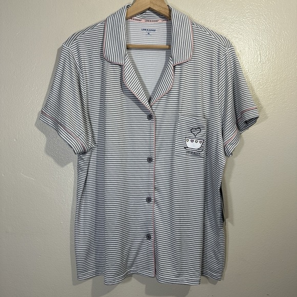 Life Is Good Women's XL Striped Pajama Set - Picture 2 of 10